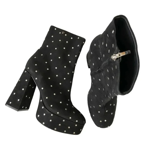 NEW Larroude Dolly Platform Suede Star Embellished Boots size 9.5 - Picture 2 of 10